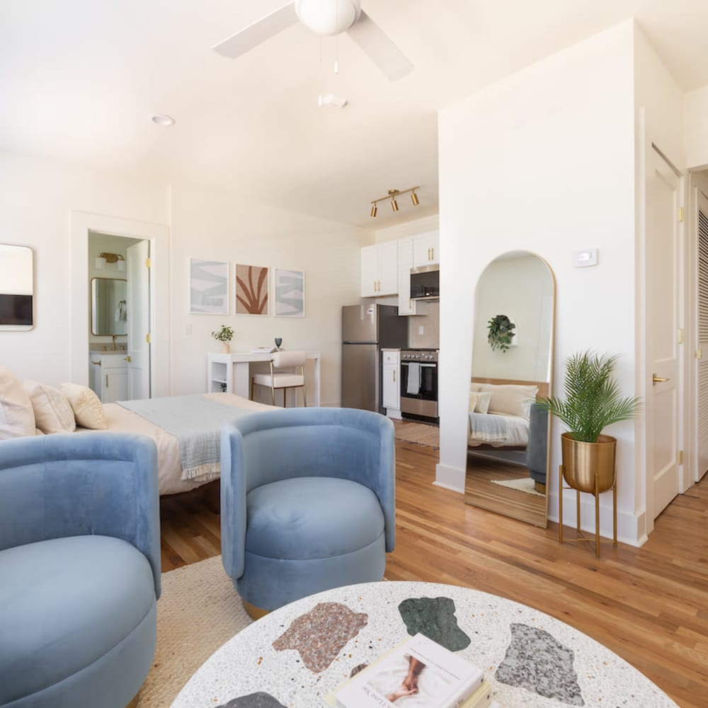 Interior of studio apartment at 449 E Ponce in Atlanta, Georgia