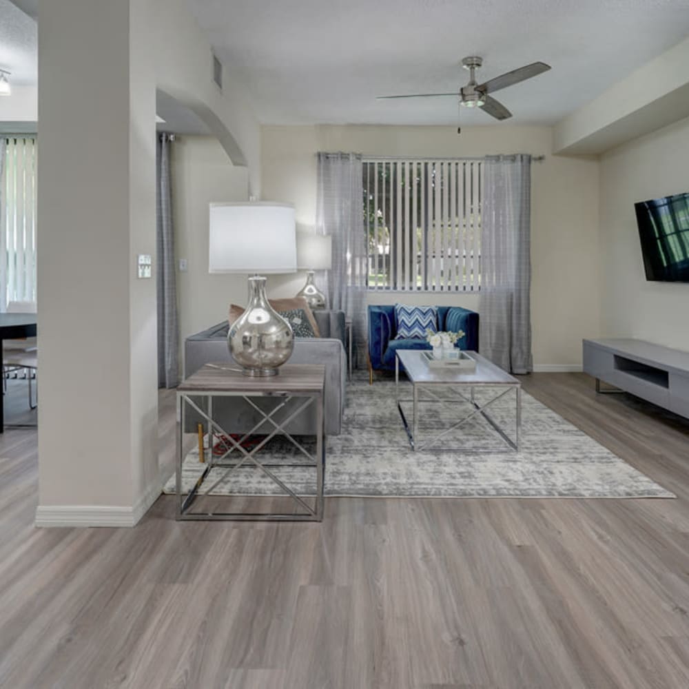 Living room at The Enclave at Delray Beach in Delray Beach, Florida