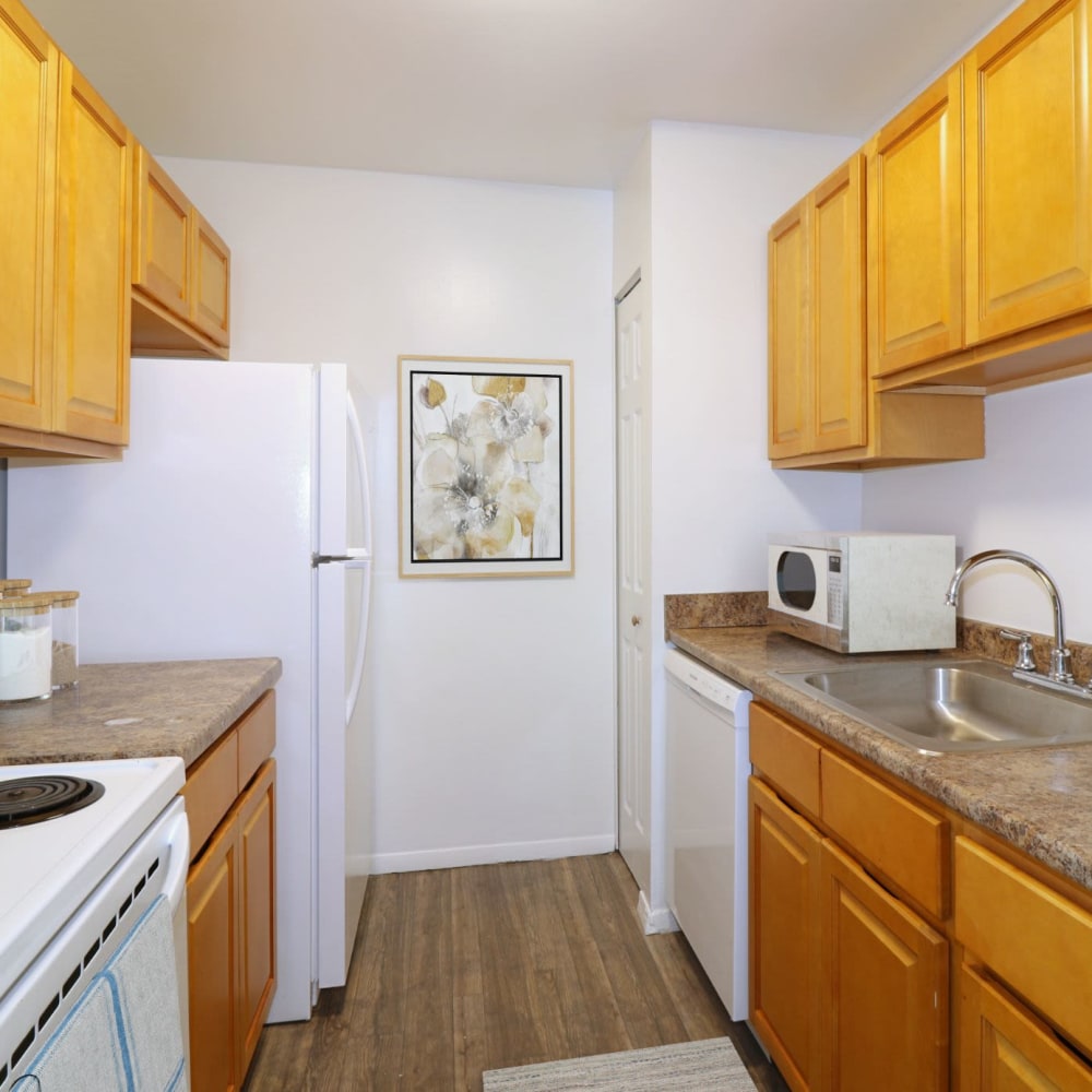 Kitchen at Greenbriar Hills Apartments in Watertown, Connecticut