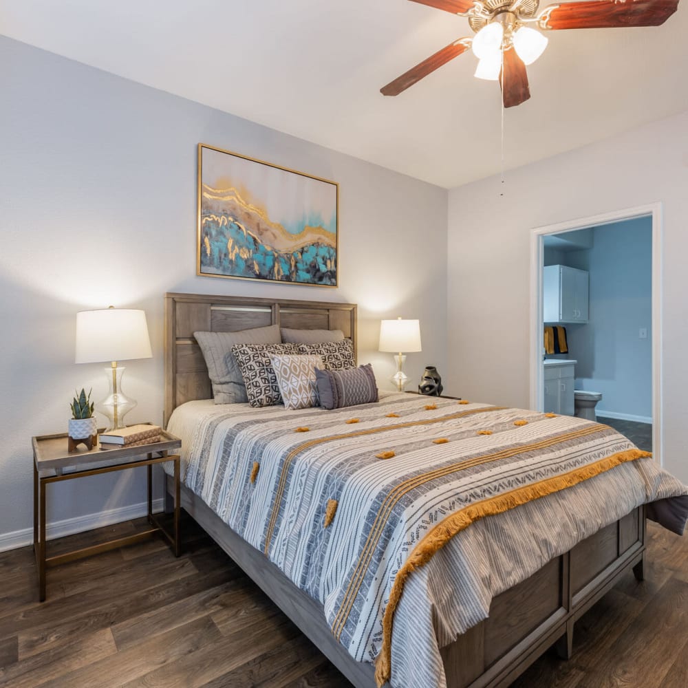 Bedroom with private bathroom at The Gentry in Houston, Texas