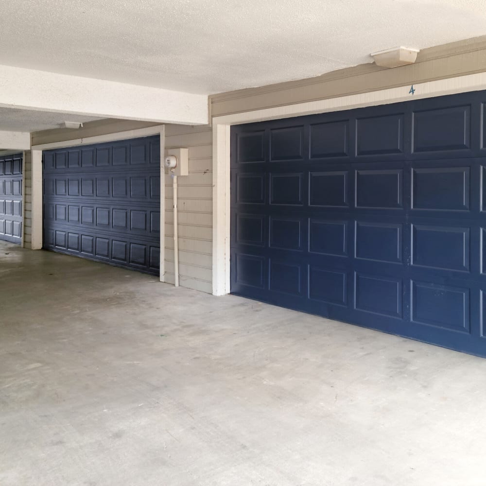 Garages available at Lakebridge Townhomes in Houston, Texas