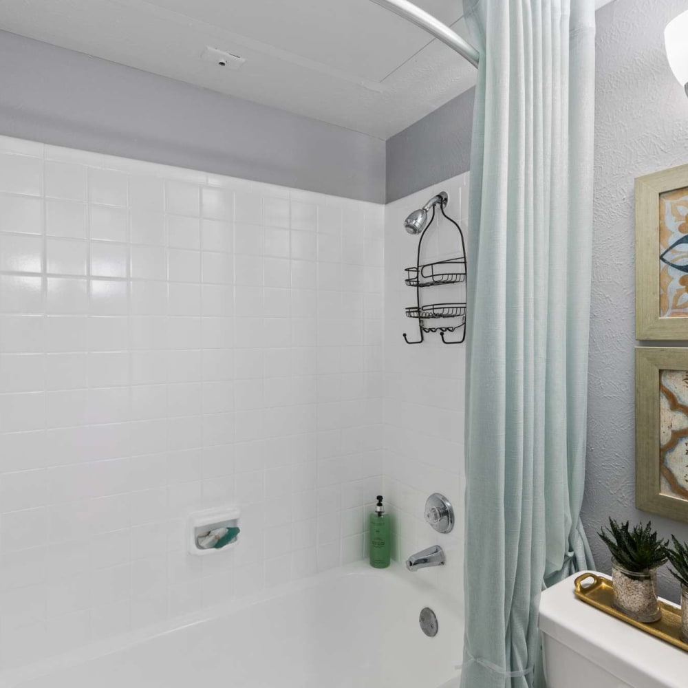Clean and refreshing shower at The Haven on Chisholm Trail in Fort Worth, Texas
