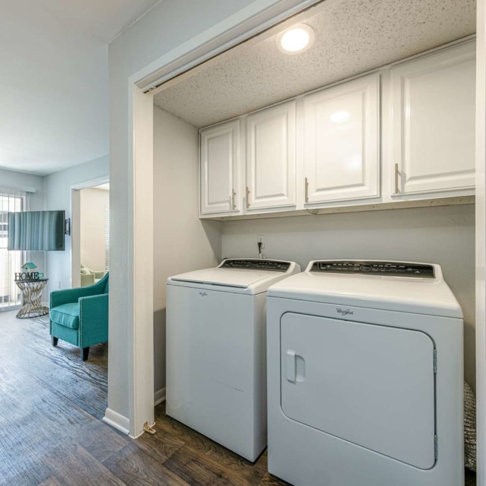 Washer and dryer at The Landing at Clear Lake in Webster, Texas