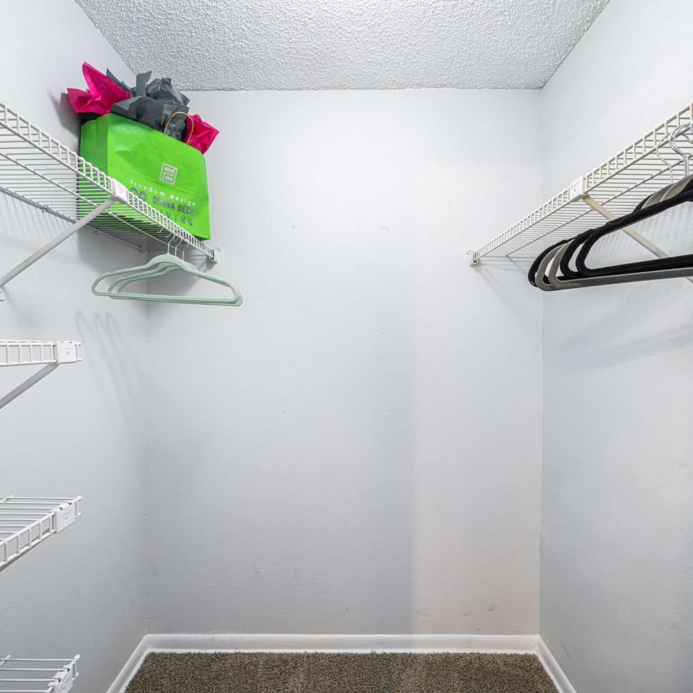 Very spacious closet at The Legacy at Clear Lake in Webster, Texas