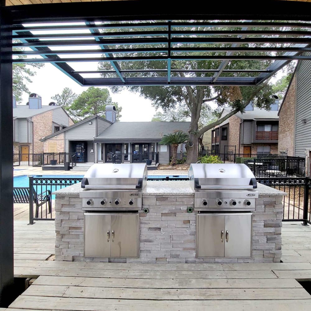 Community barbeques at Carrara at Cypress Creek in Spring, Texas