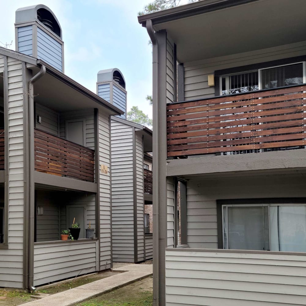 Apartment buildings external view at Carrara at Cypress Creek in Spring, Texas