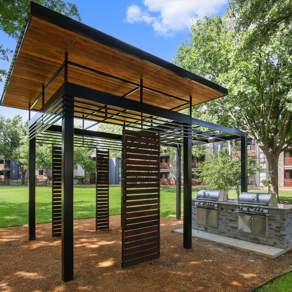 Barbeque area at The Hub at Chisolm Trail in Fort Worth, Texas