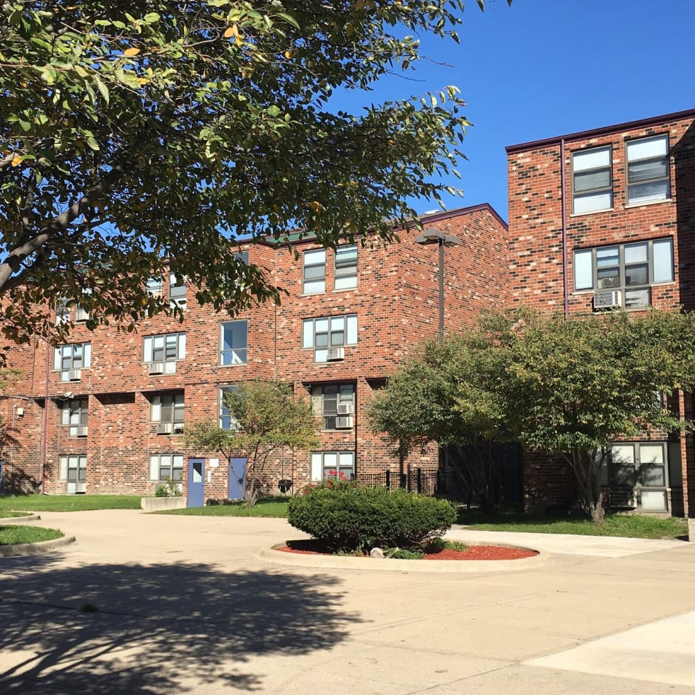 Exterior at BJ Wright Court Apartments in Chicago, Illinois