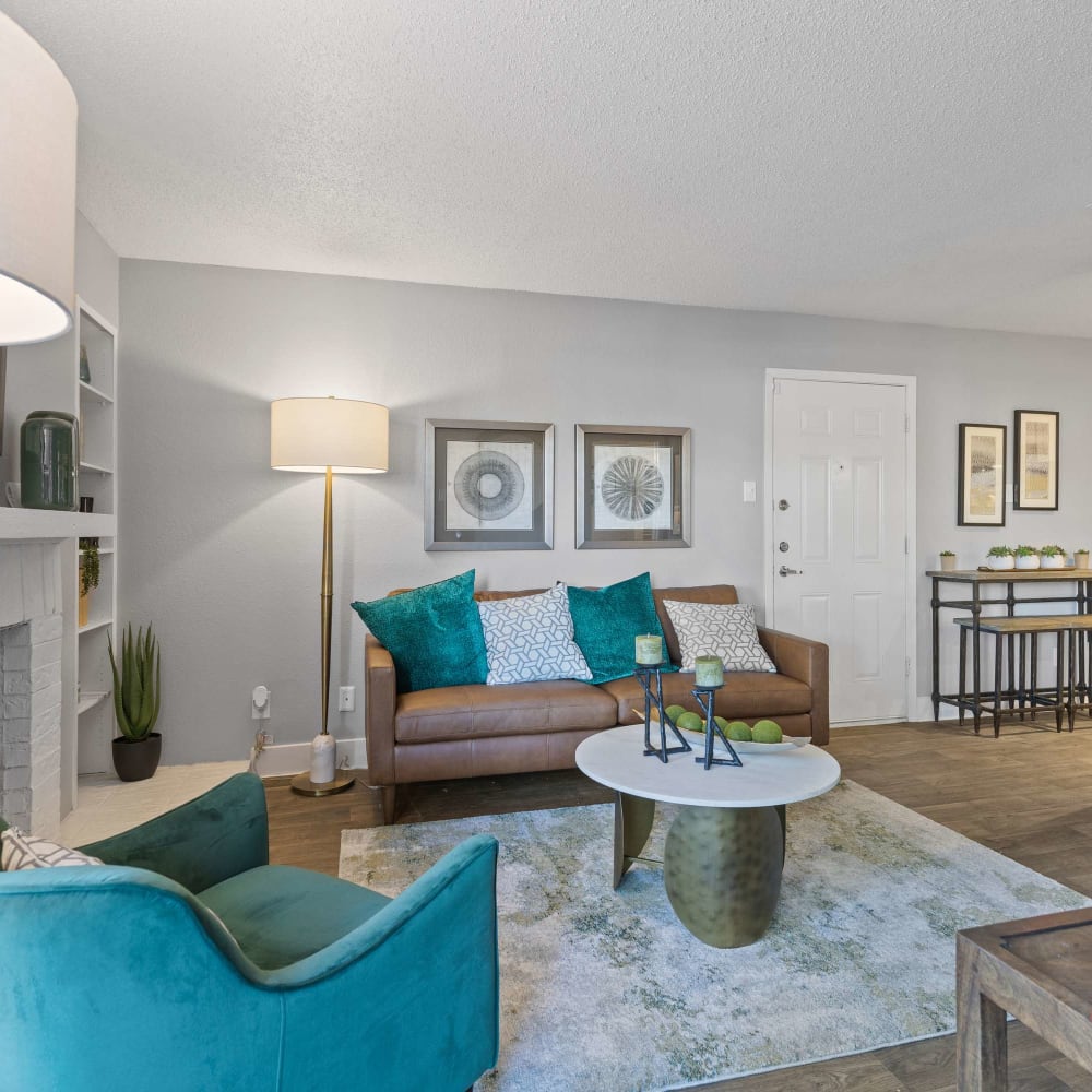 Cozy and comfortable living space at The Hampton on Jupiter in Dallas, Texas