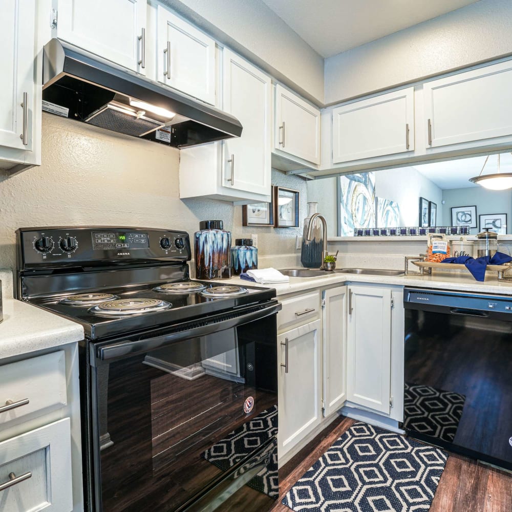 Modern clean kitchen at The Madison on the Lake in Houston, Texas