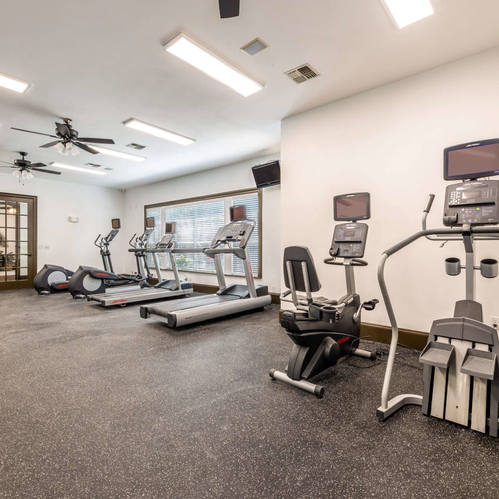 Large fitness center at The Pines on Spring Rain in Spring, Texas