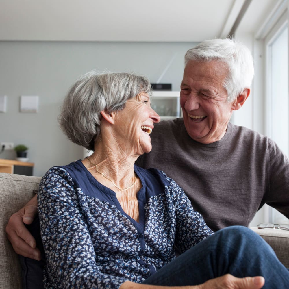 Two smiling residents at The Ridge at Lansing in Lansing, Michigan