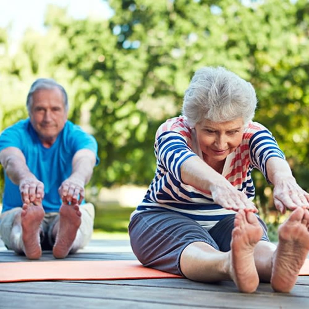 Residents stretching out at The Ridge at Beavercreek in Beavercreek, Ohio