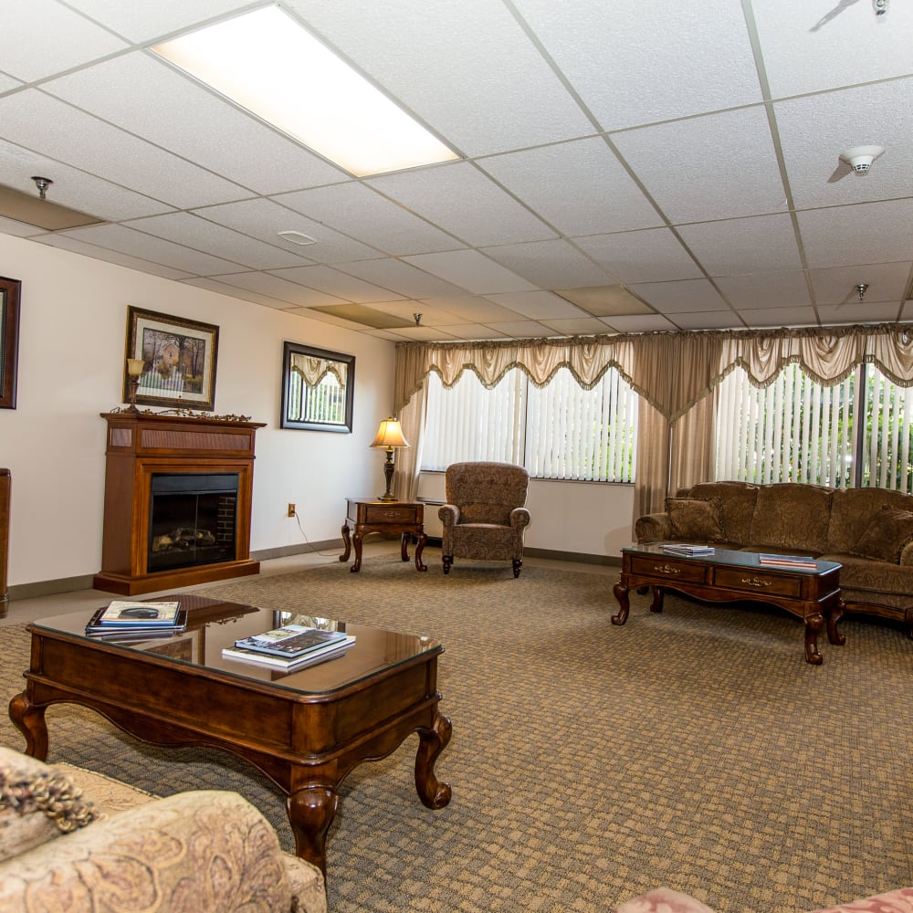 Community lounge area at Connellsville Towers in Connellsville, Pennsylvania