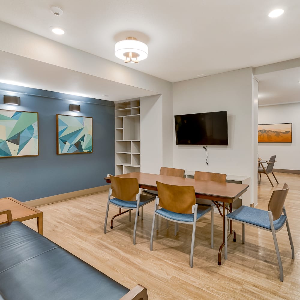 Resident lounge area at Drehmoor Apartments in Denver, Colorado