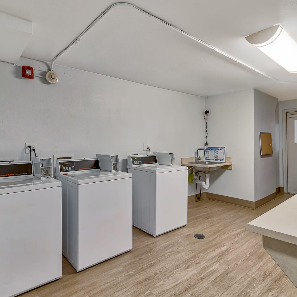 Resident laundry room at Drehmoor Apartments in Denver, Colorado