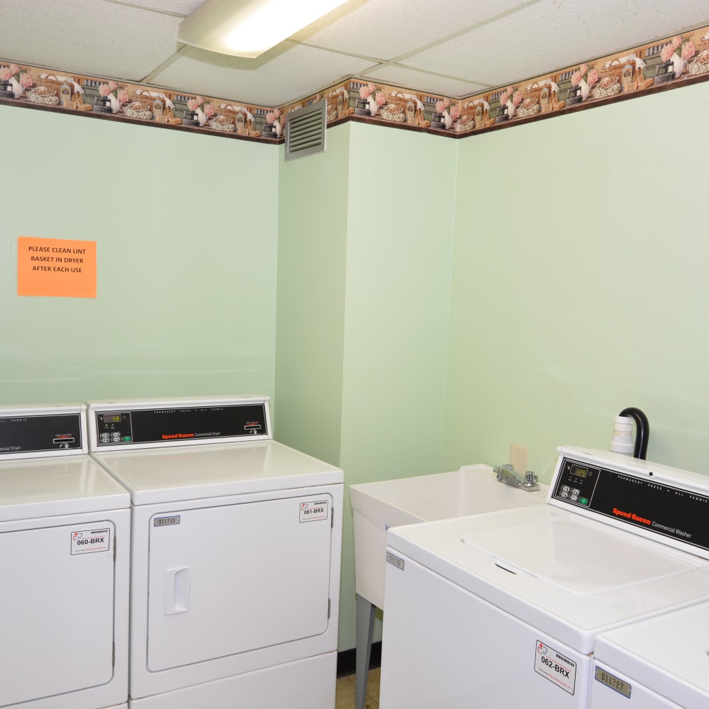 Laundry room at Buckeye Towers in New Boston, Ohio