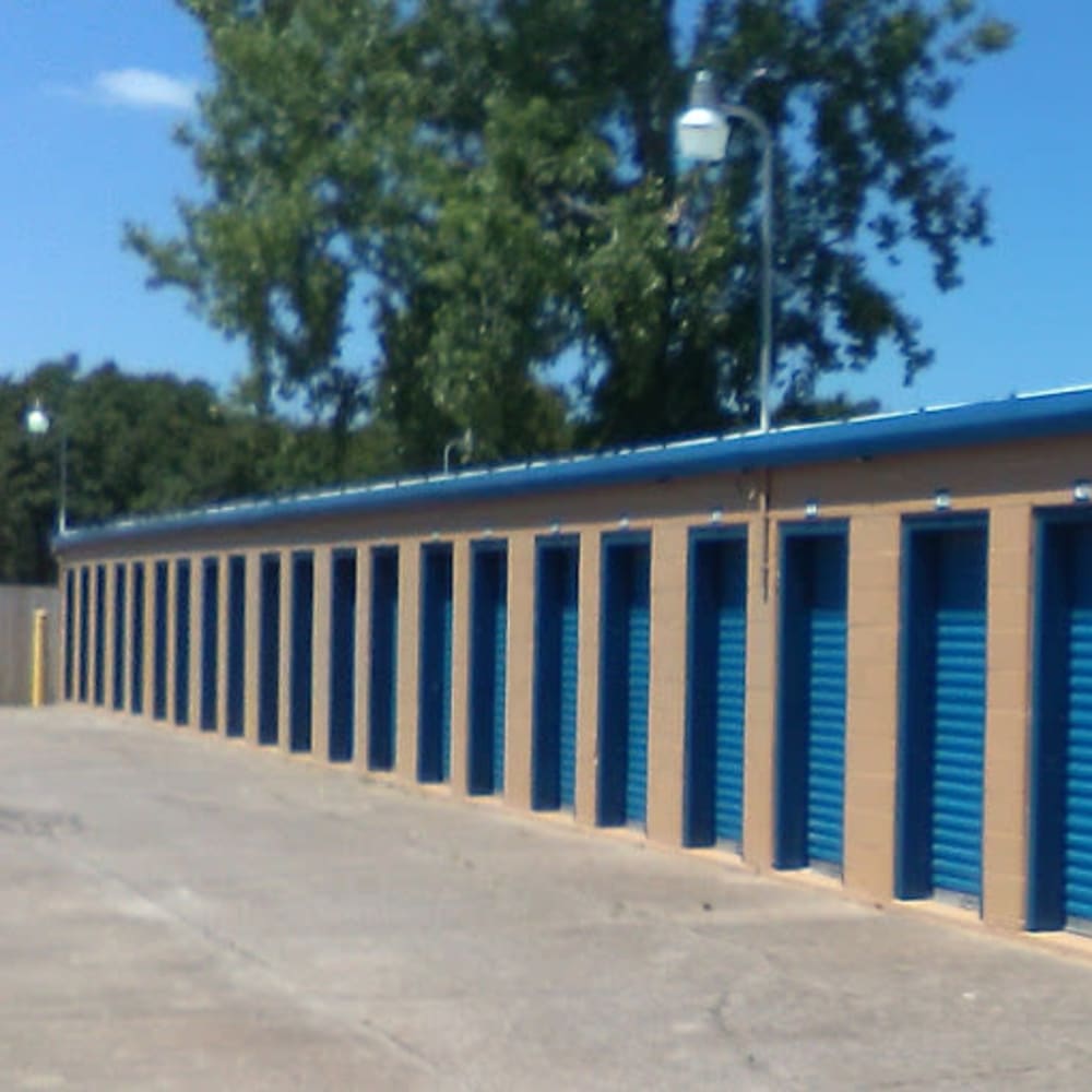 A row of storage units at Storage OK in Tulsa, Oklahoma
