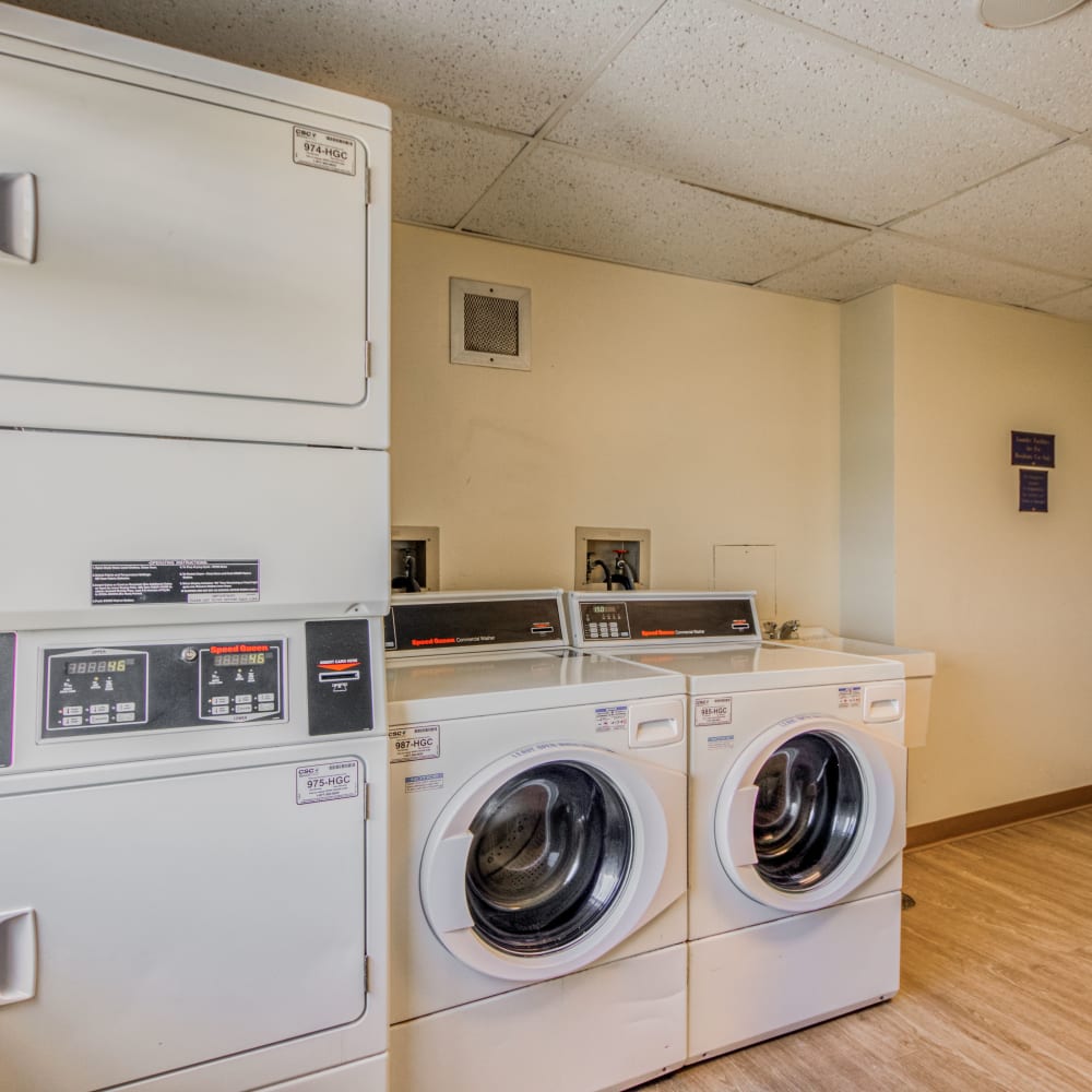 Resident laundry room at Village Center in Detroit, Michigan