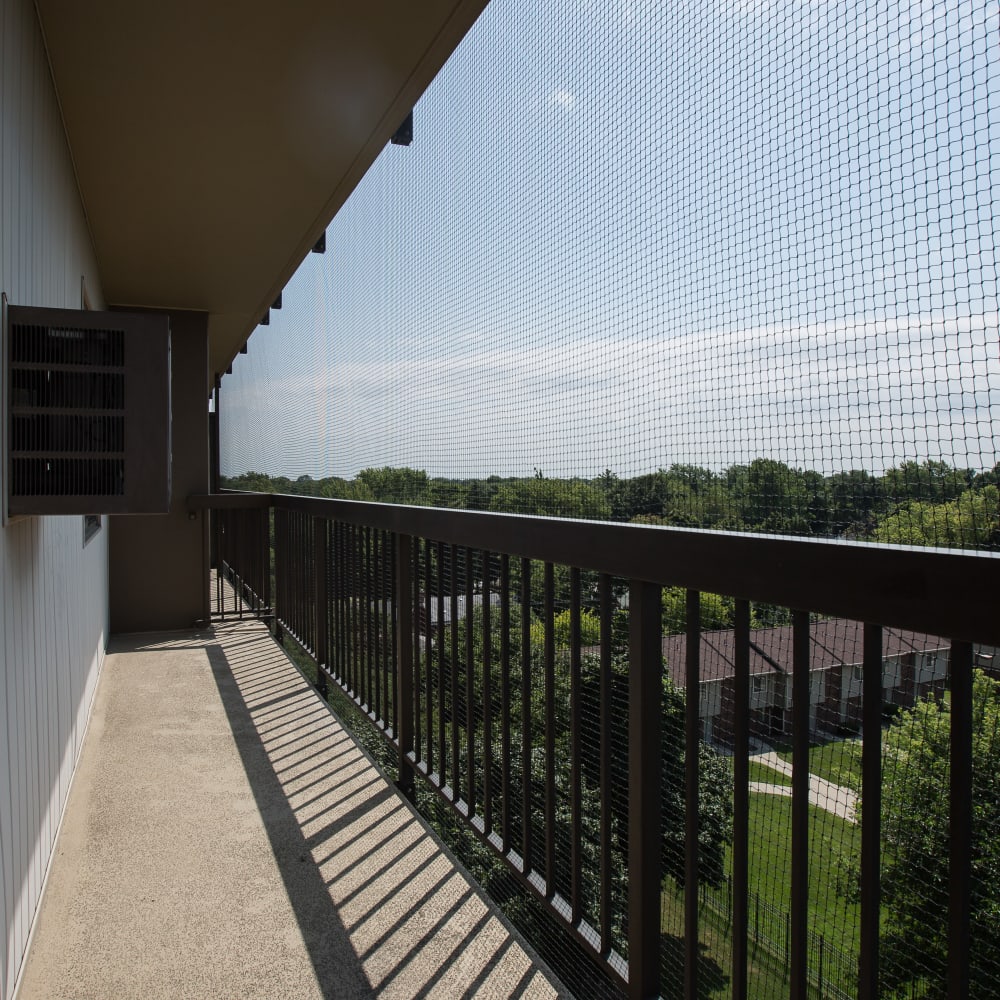 Balcony at Plymouth Square Village in Detroit, Michigan