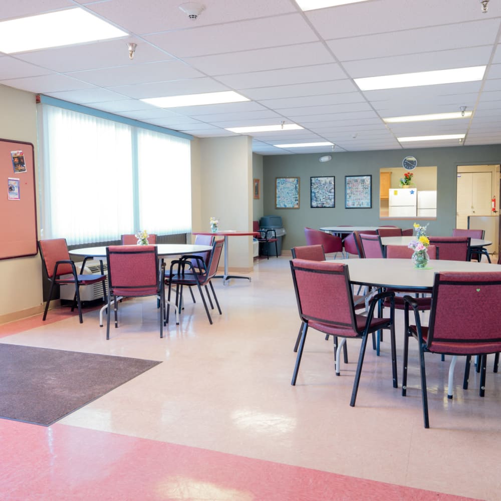 Community room at Village Square Apartments in Williamsville, New York
