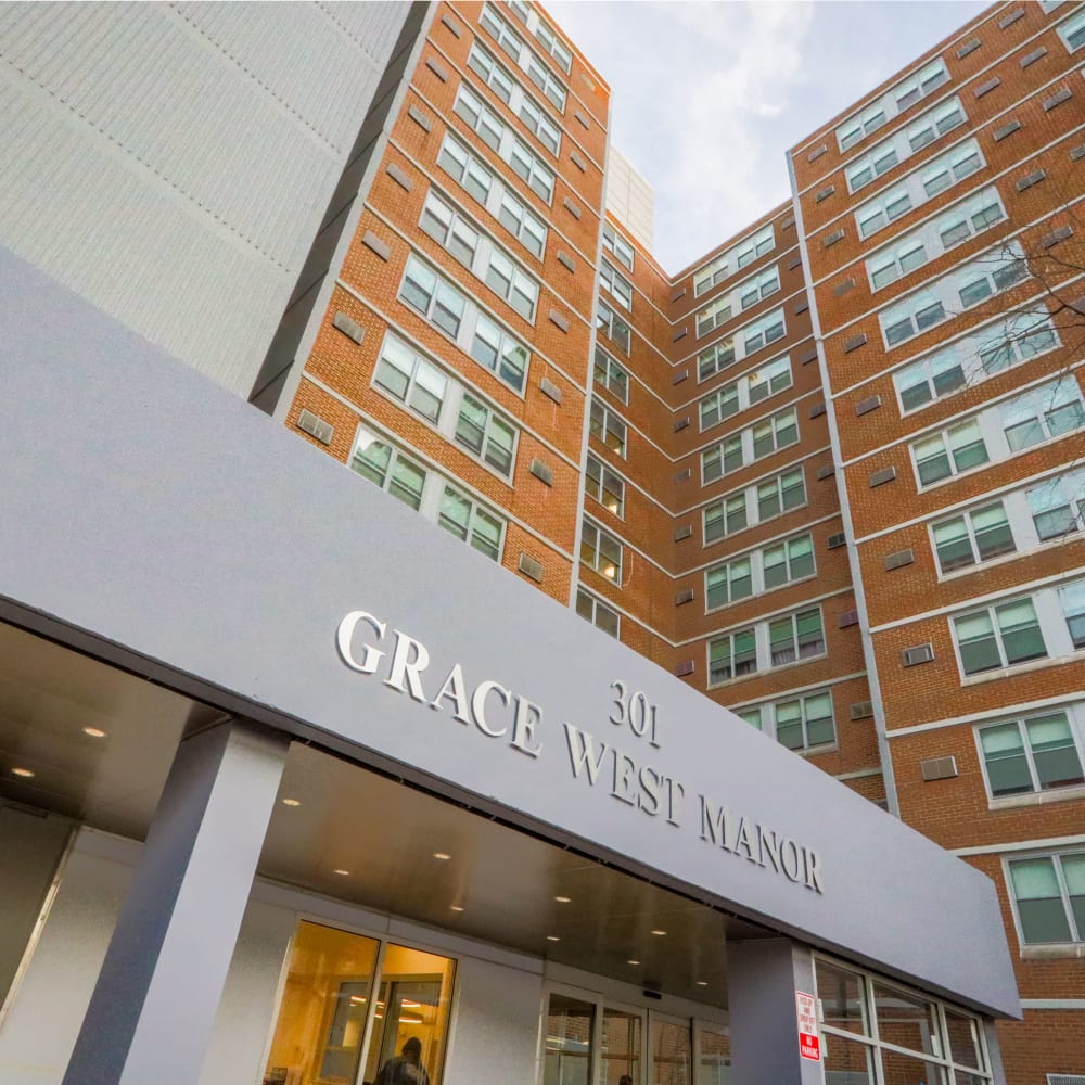Building exterior at Grace West Manor Apartments in Newark, New Jersey