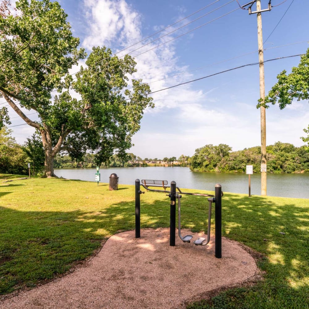 Community gathering areas at The Madison on the Lake in Houston, Texas