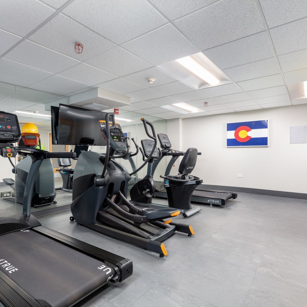 Fitness center at Juanita Nolasco Residences in Denver, Colorado