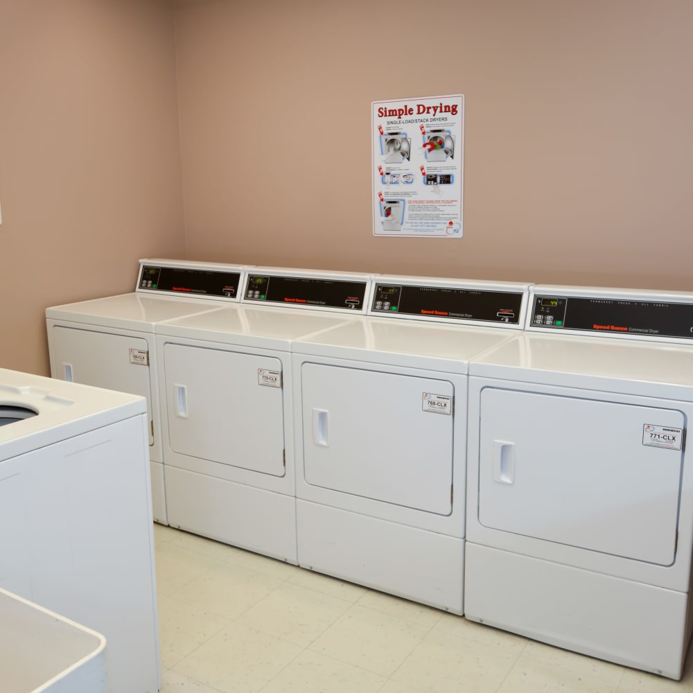 Resident laundry room at Tower 43 in Kent, Ohio