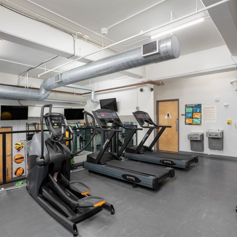 Fitness center at Grand Lowry Lofts in Denver, Colorado