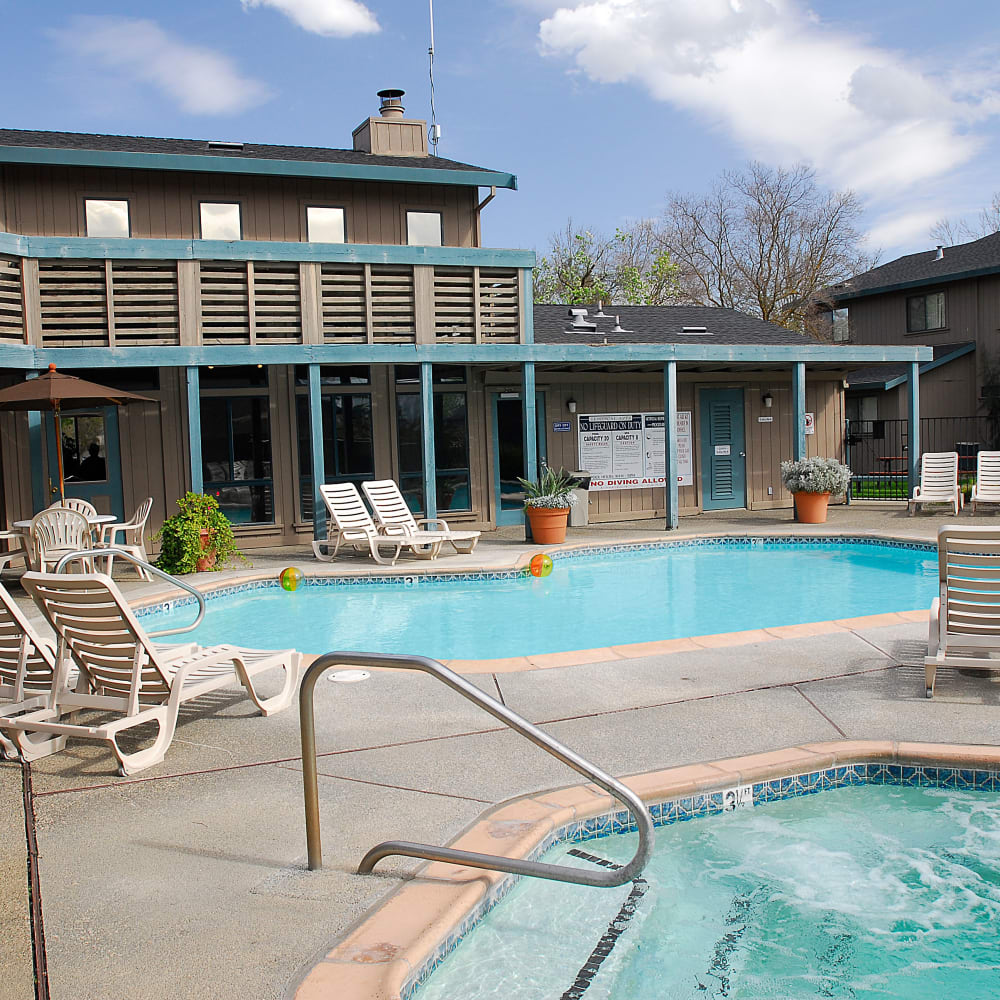 Swimming pool and spa at Temescal in Davis, California