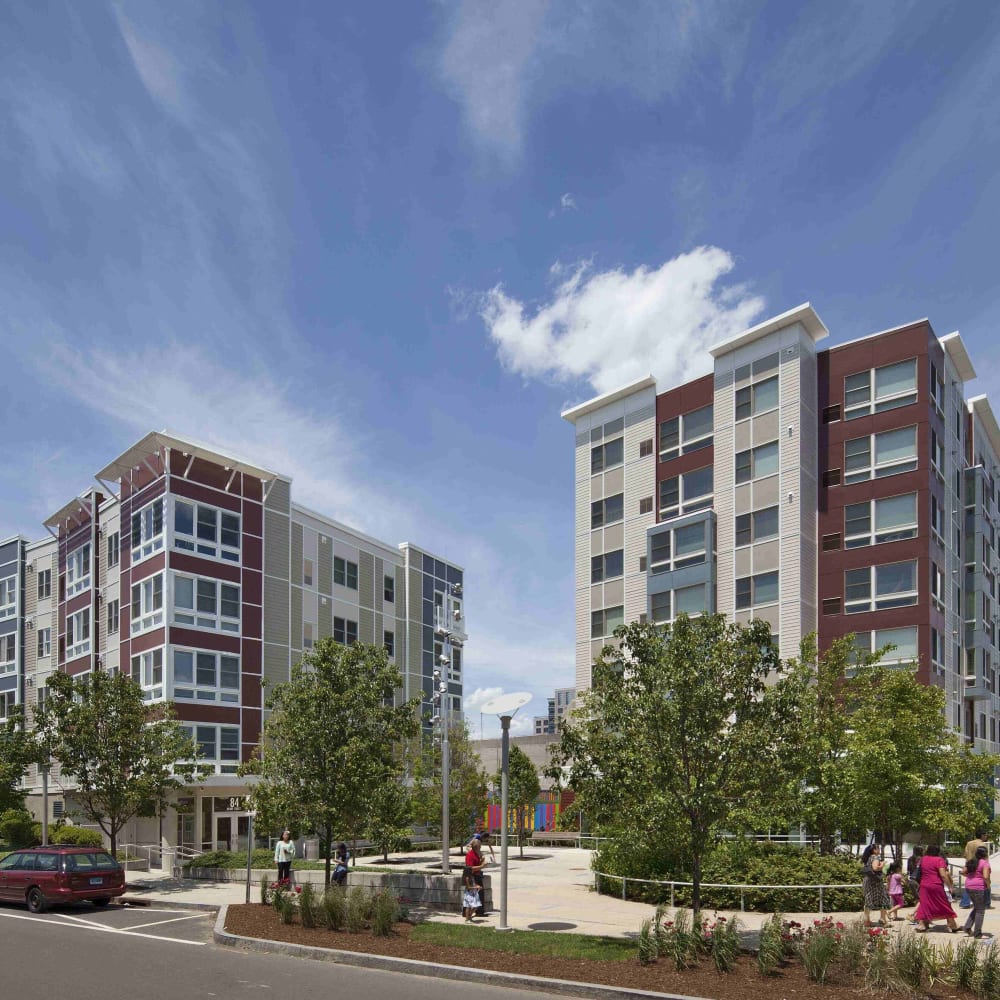 Exterior apartments at Metro Green Residences in Stamford, Connecticut