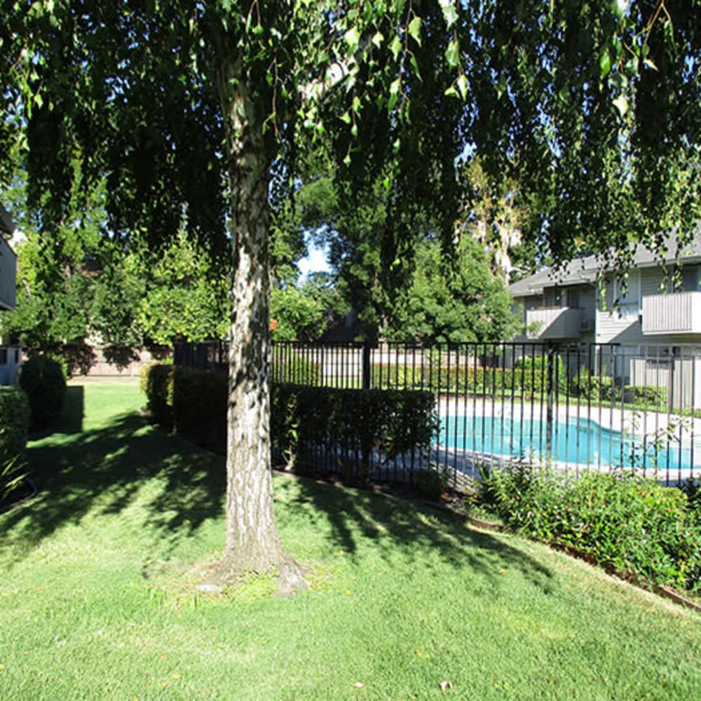 Gated pool at Ashley Park Apartments in Stockton, California