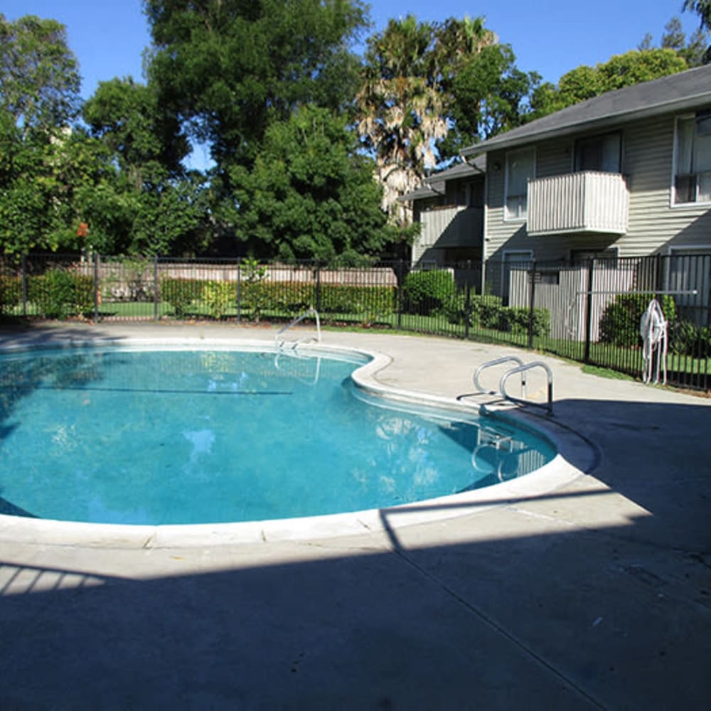Swimming pool at Ashley Park Apartments in Stockton, California