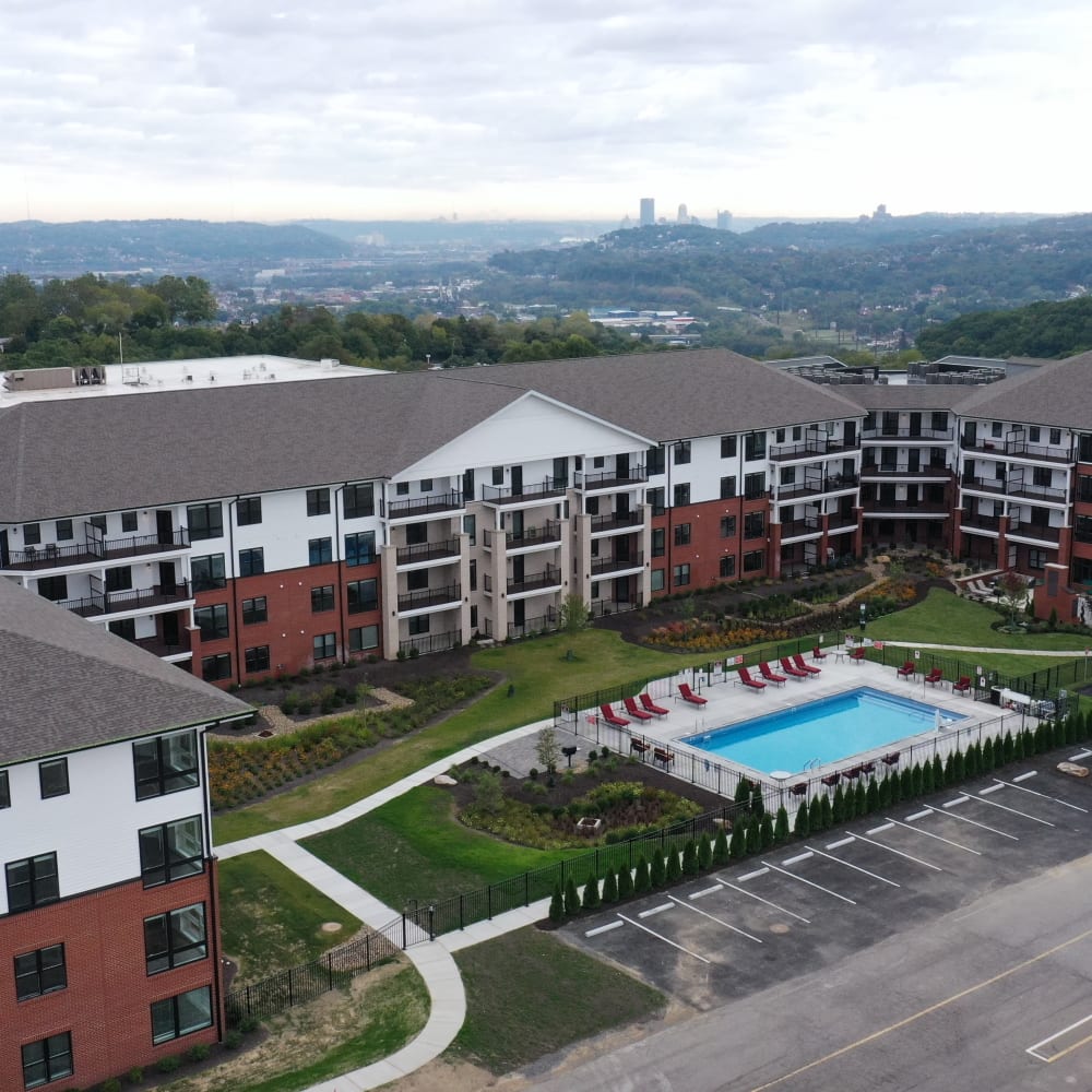 Eagle eye view of the buildings at The Regency, McKees Rocks, Pennsylvania