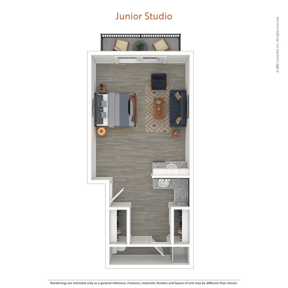 Junior Studio Apartment Floor Plan