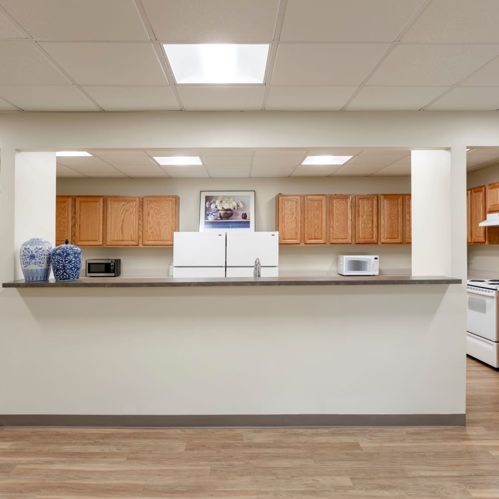 Community kitchen at Shippan Place in Stamford, Connecticut
