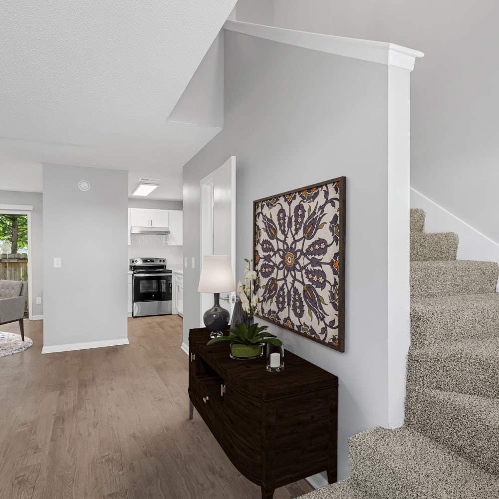 Spacious floor plans in a two story home render at The Dorian in Fort Walton Beach, Florida