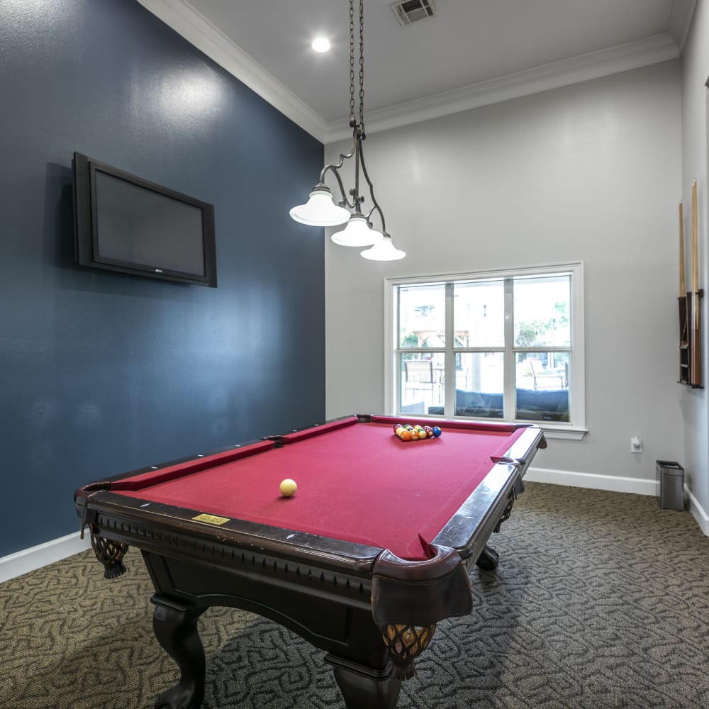 Billiards table at Villas at West Road in Houston, Texas