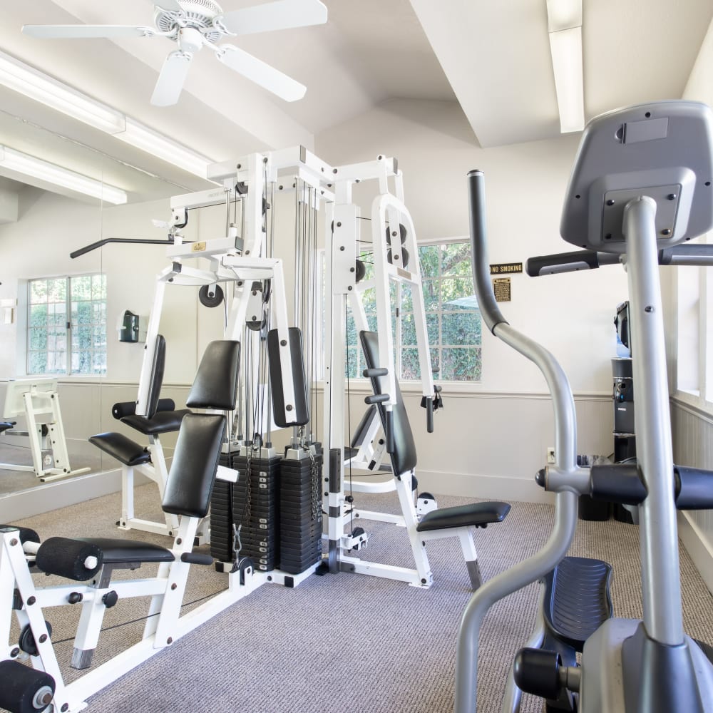 Weight machine in the fitness center at Greenback Ridge in Citrus Heights, California
