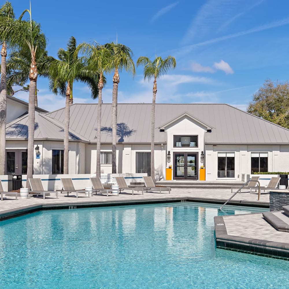Pool and clubhouse at Estates at Countryside in Clearwater, Florida