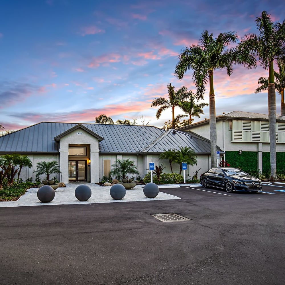 Street view of the clubhouse exterior at Estates at Countryside in Clearwater, Florida