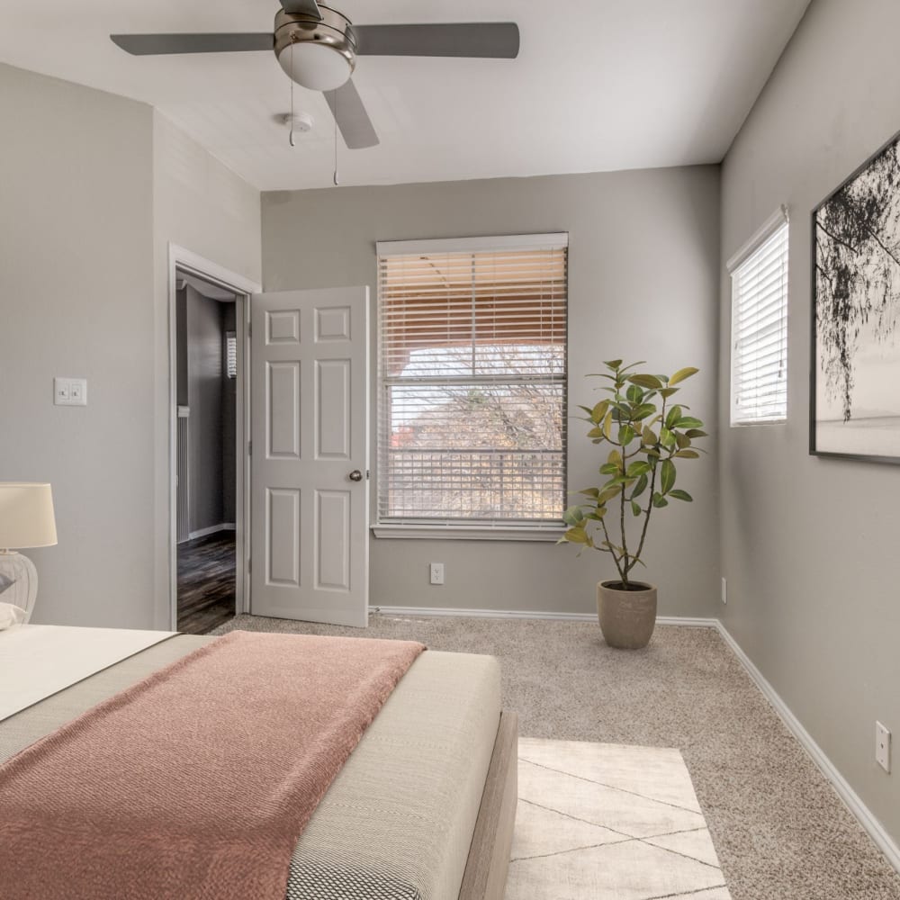 Model bedroom at The Heights in Arlington, Texas