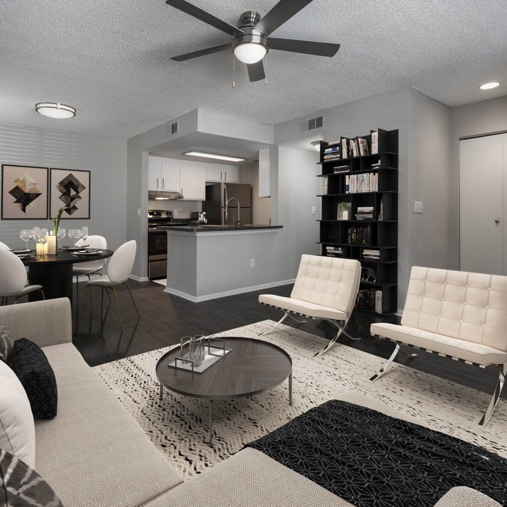 Large open living space at Runaway Bay in Pinellas Park, Florida