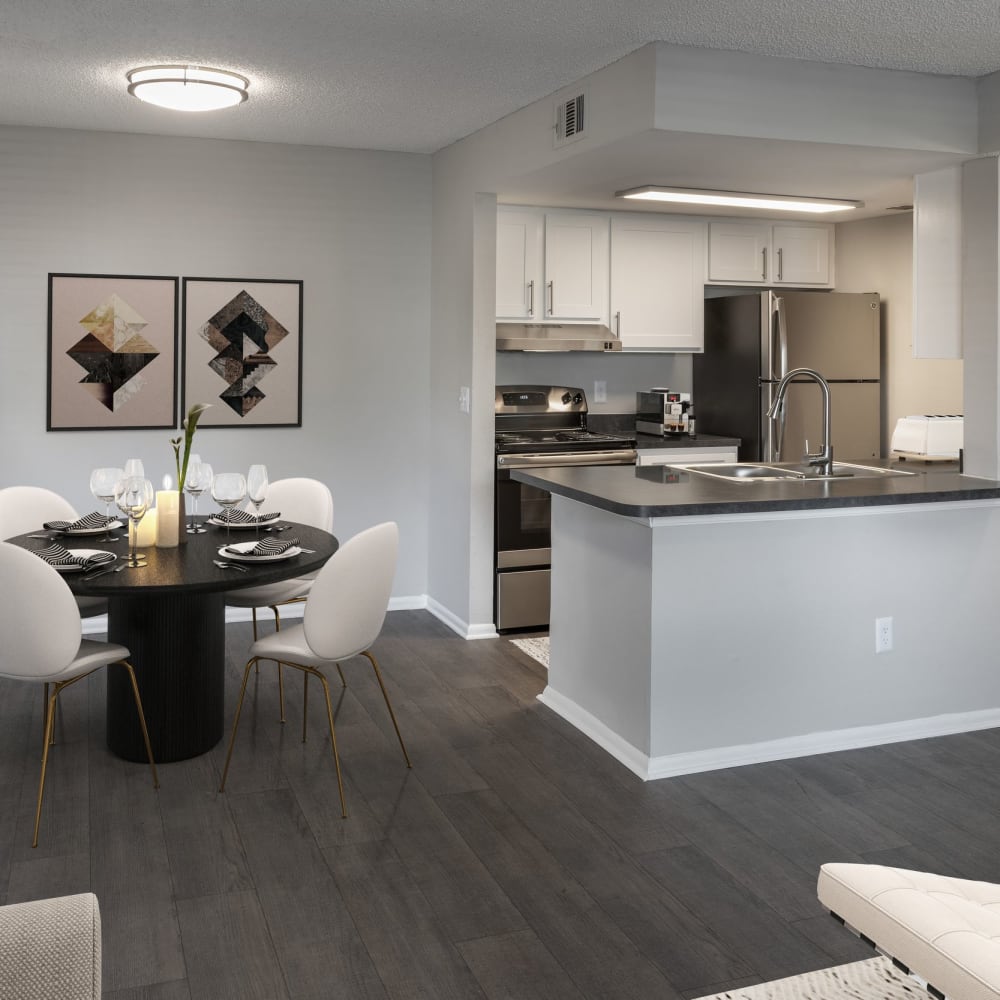 Kitchen and dinning space at Runaway Bay in Pinellas Park, Florida