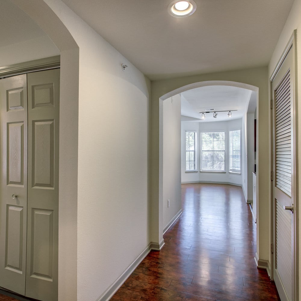 Residence hallway at Estates at Canyon Ridge in San Antonio, Texas