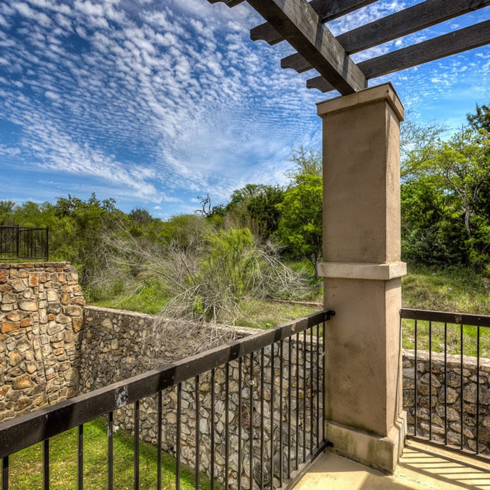 Example patio view at Estates at Canyon Ridge in San Antonio, Texas