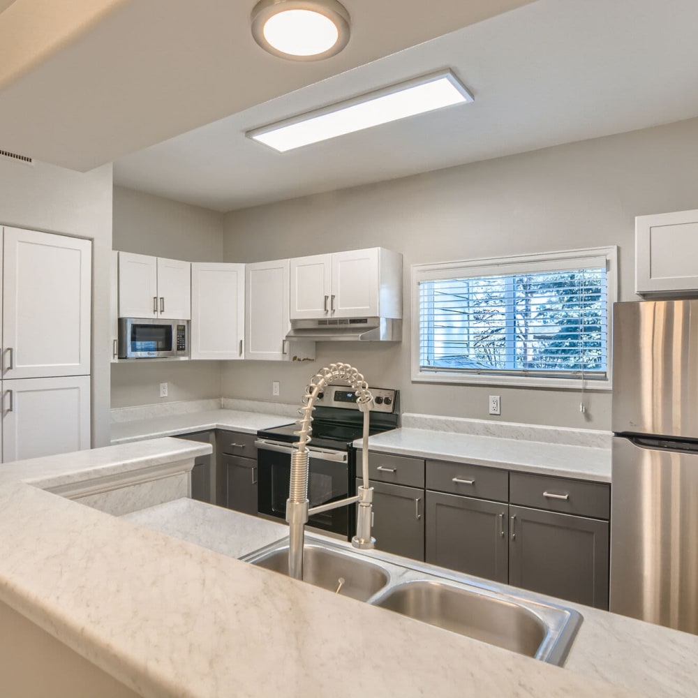 Modern kitchens at Pines at Broadmoor Bluffs in Colorado Springs, Colorado