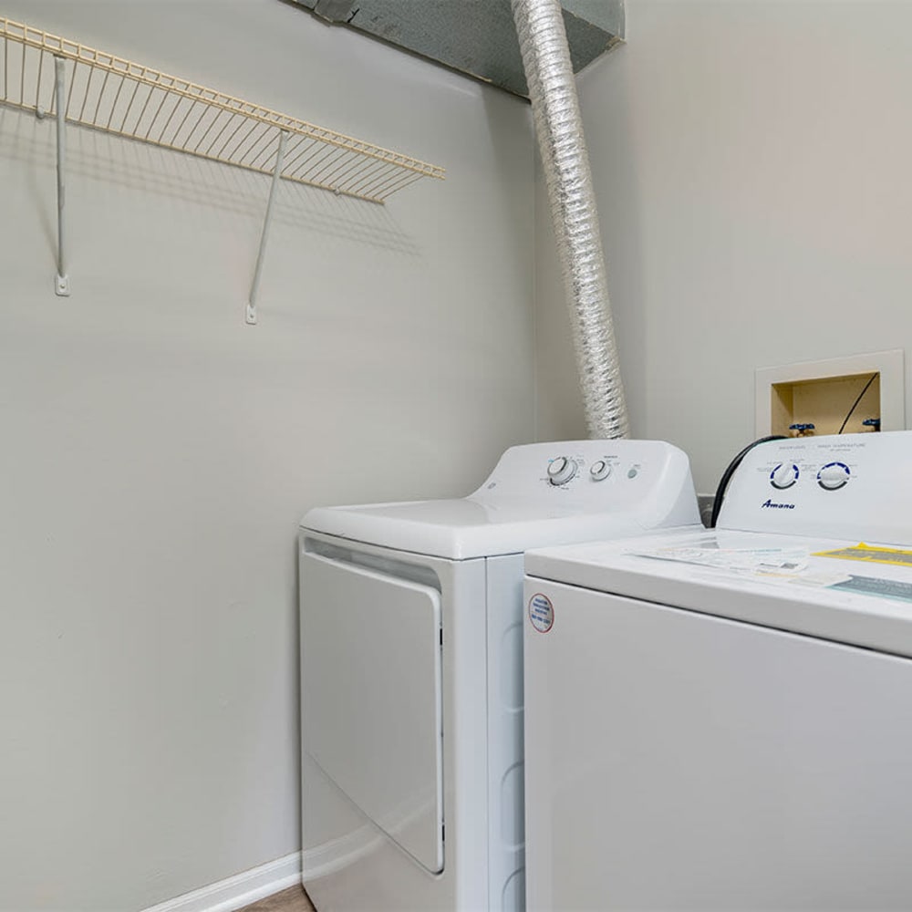 Washer and dryer space at Ashlar Flats in Dublin, Ohio