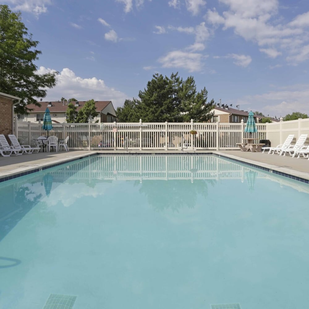 The community swimming pool at Chadds Ford Apartments in Midvale, Utah